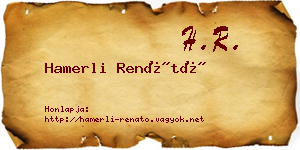Hamerli Renátó névjegykártya